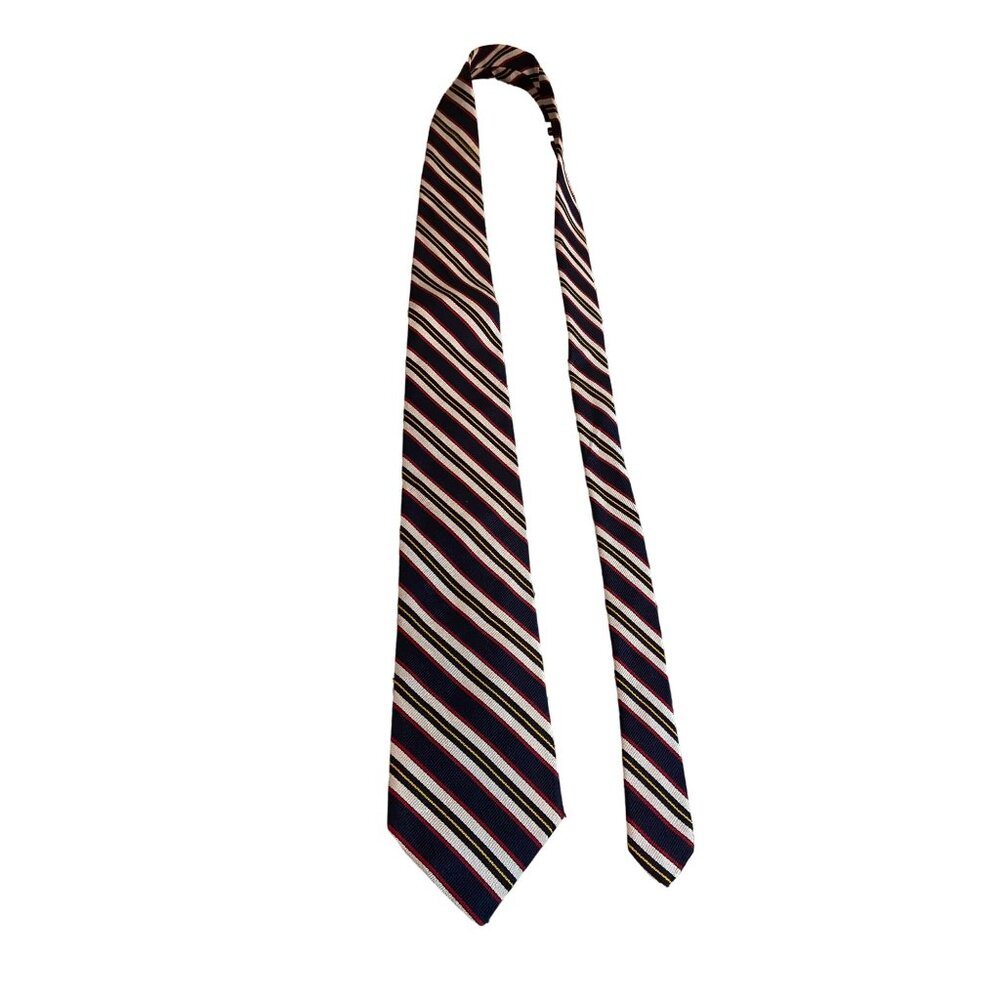 Astford & Brooks London Silk Necktie Stripe Navy Red Classic Designer Dad Career